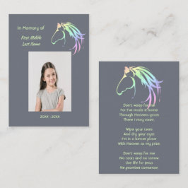 Christian Memorial Keepsake Pastel Horse Art 名刺
