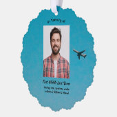 Christian Memorial Keepsake Pilot Airplane Flying オーナメントカード (左)