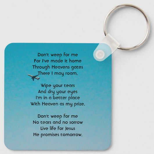 Christian Memorial Keepsake Pilot Airplane Flying キーホルダー (裏面)