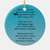 Christian Memorial Keepsake Pilot Airplane Flying セラミックオーナメント (裏面)