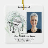 Christian Memorial Keepsake  Prayer Piano Musician セラミックオーナメント (正面)