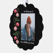 Christian Memorial Keepsake  Roses Garden Flowers オーナメントカード (左)