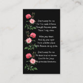 Christian Memorial Keepsake  Roses Garden Flowers 名刺 (裏面)