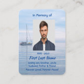 Christian Memorial Keepsake Sailboat Calm Water 名刺 (裏面)
