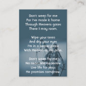 Christian Memorial Keepsake Scales Justice Law 名刺 (裏面)