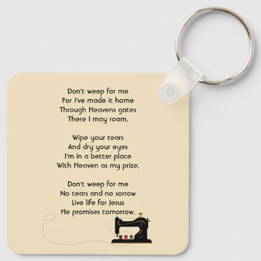 Christian Memorial Keepsake Seamstress  キーホルダー (裏面)