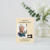 Christian Memorial Keepsake Seamstress  名刺 (スタンド正面)