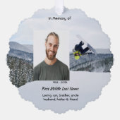 Christian Memorial Keepsake Snowboarding Winter オーナメントカード (正面)