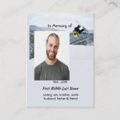 Christian Memorial Keepsake Snowboarding Winter コーリングカード (正面)