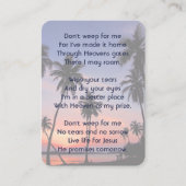 Christian Memorial Keepsake Tropical Beach 名刺 (正面)
