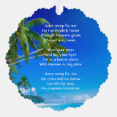 Christian Memorial Keepsake Tropical Beach Exotic オーナメントカード (裏面)