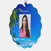 Christian Memorial Keepsake Tropical Beach Exotic オーナメントカード (左)