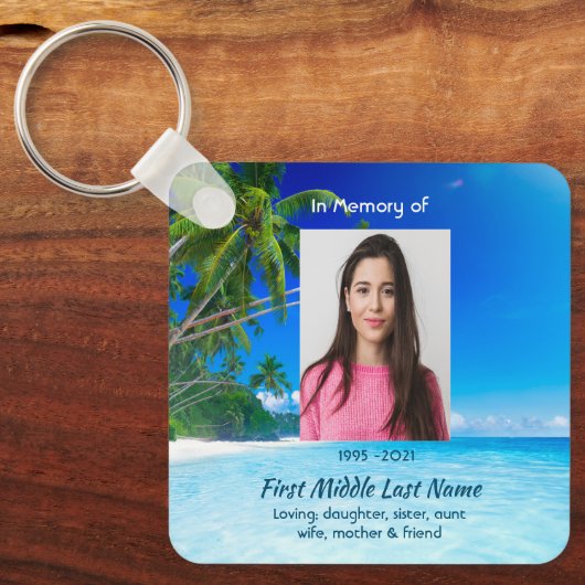 Christian Memorial Keepsake Tropical Beach Exotic キーホルダー (正面)