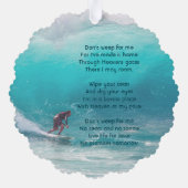 Christian Memorial Keepsake  Wave Surfer Water オーナメントカード (裏面)