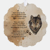 Christian Memorial Keepsake Wolf Wolves Animal オーナメントカード (裏面)