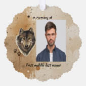 Christian Memorial Keepsake Wolf Wolves Animal オーナメントカード (正面)