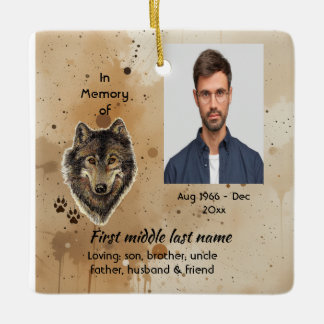 Christian Memorial Keepsake Wolf Wolves Animal セラミックオーナメント