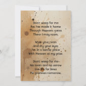 Christian Memorial Keepsake Wolf Wolves Animal 招待状 (裏面)