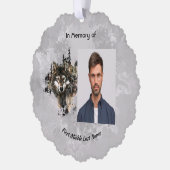 Christian Memorial Keepsake Wolf Wolves Animal art オーナメントカード (左)