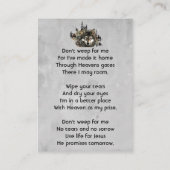 Christian Memorial Keepsake Wolf Wolves Animal art 名刺 (裏面)