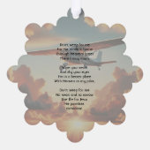 Christian Memorial Keepsakes Pilot Airplane Sunset オーナメントカード (裏面)