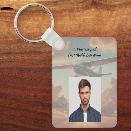 Christian Memorial Keepsakes Pilot Airplane Sunset キーホルダー (正面)