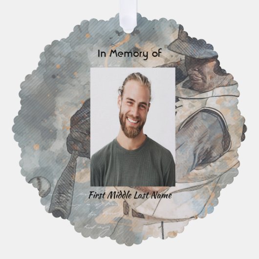 Christian  Memorial Memory Card Baseball Sport オーナメントカード (正面)