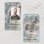 Christian  Memorial Memory Card Baseball Sport 名刺 (正面/裏面)