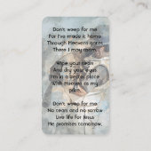 Christian Memorial Memory Card Baseball Sport 名刺 (裏面)