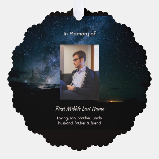 Christian Memorial Milky Way Starry Night Sky  オーナメントカード (正面)