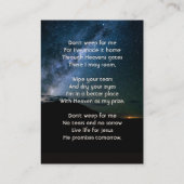 Christian Memorial Milky Way Starry Night Sky  コーリングカード (裏面)