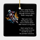 Christian Memorial Motocross Motorcycle Racing セラミックオーナメント (裏面)