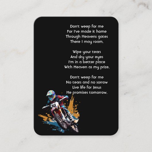 Christian Memorial  Motocross Motorcycle Racing  名刺 (正面)