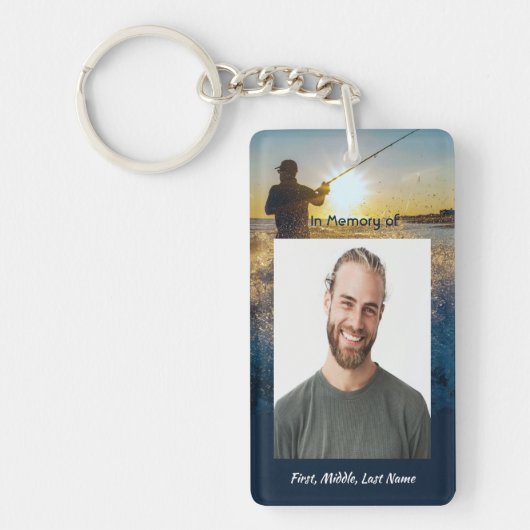 Christian Memorial Ocean Fly Fishing Fisherman  キーホルダー (正面)