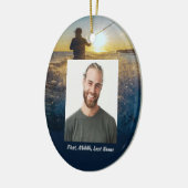 Christian Memorial Ocean Fly Fishing Fisherman  セラミックオーナメント (左)