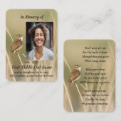 Christian Memorial Photo Bird Garden Nature  名刺 (正面/裏面)