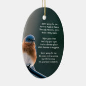 Christian Memorial Photo  Bluebird Garden Bird  セラミックオーナメント (右)