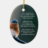 Christian Memorial Photo  Bluebird Garden Bird  セラミックオーナメント (正面)