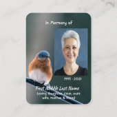 Christian Memorial Photo Bluebird Garden Bird  名刺 (裏面)