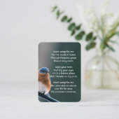 Christian Memorial Photo Bluebird Garden Bird  名刺 (スタンド正面)