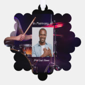 Christian Memorial Photo  Drummer Drums Band  オーナメントカード (裏面)