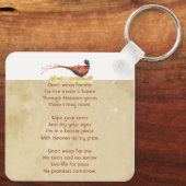Christian Memorial Photo Invite Pheasant Bird Art キーホルダー (裏面)