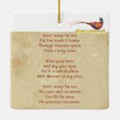 Christian Memorial Photo Invite Pheasant Bird Art セラミックオーナメント (裏面)