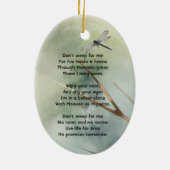 Christian Memorial Photo Keepsake Custom Dragonfly セラミックオーナメント (裏面)