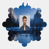 Christian Memorial Photo Mountain Lake Winter Snow オーナメントカード (正面)