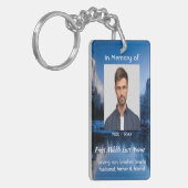 Christian Memorial Photo Mountain Lake Winter Snow キーホルダー (正面左)