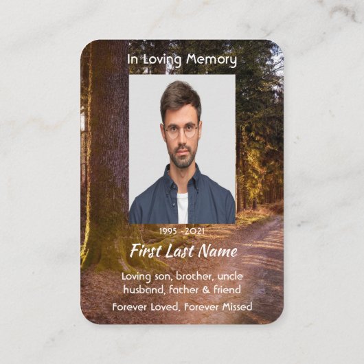 Christian, Memorial Photo Prayer Forest Trail Walk 名刺 (裏面)