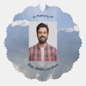 Christian Memorial Photo Prayer Heavenly Sky オーナメントカード (正面)