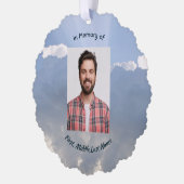 Christian Memorial Photo Prayer Heavenly Sky オーナメントカード (左)