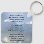 Christian Memorial Photo Prayer Heavenly Sky キーホルダー (裏面)